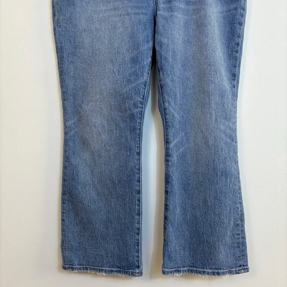 Madewell Cali Demi Boot Jeans Size 32 Dory Wash Comfort Stretch High Rise Crop - Picture 8 of 16